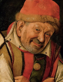 a painting of a court jester in medieval times