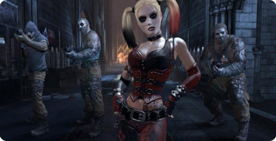 Screenshot of Harley Quinn from the Batman Arkham Series