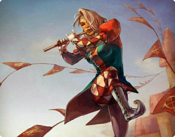 Jester playing flute