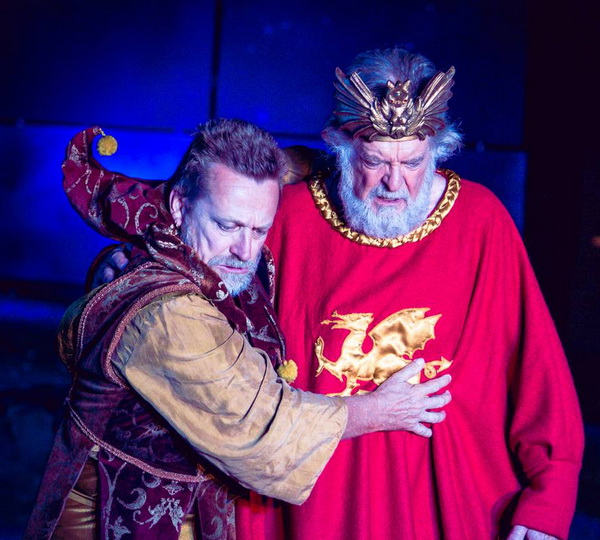 Michael Hurst as The Fool and Michael Neill as Lear in 'King Lear'