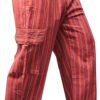 Red stripy hippy pants for men