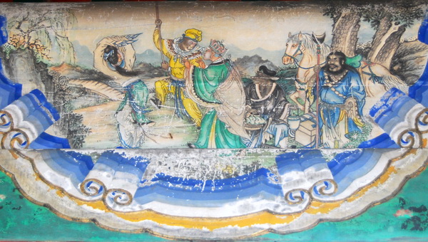 Painted mural depicting Sun Wukong (in yellow) and other main characters of the novel