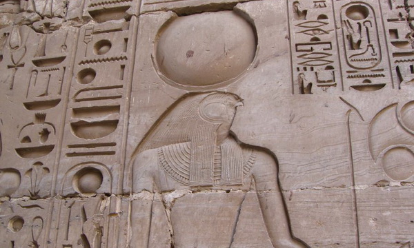 carving of Khonsu at Temple of Khonsu in Karnak