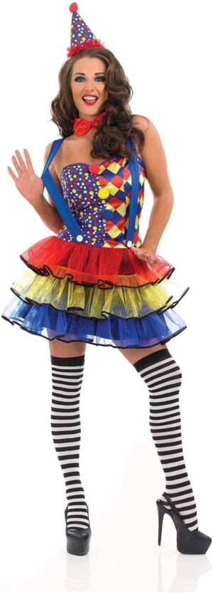 colorful clown women costume