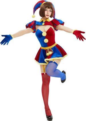 women's clown cosplay costume