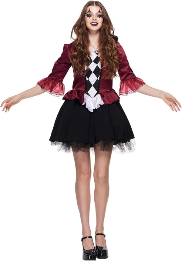 women's lady jokester costume front view