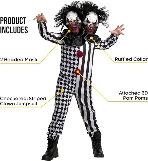 Morph scary clown costume inclusions