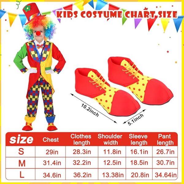 clown costume set size
