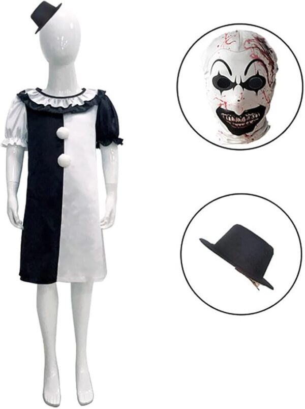 clown costume with head cover details