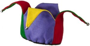 colorful felt jester hat