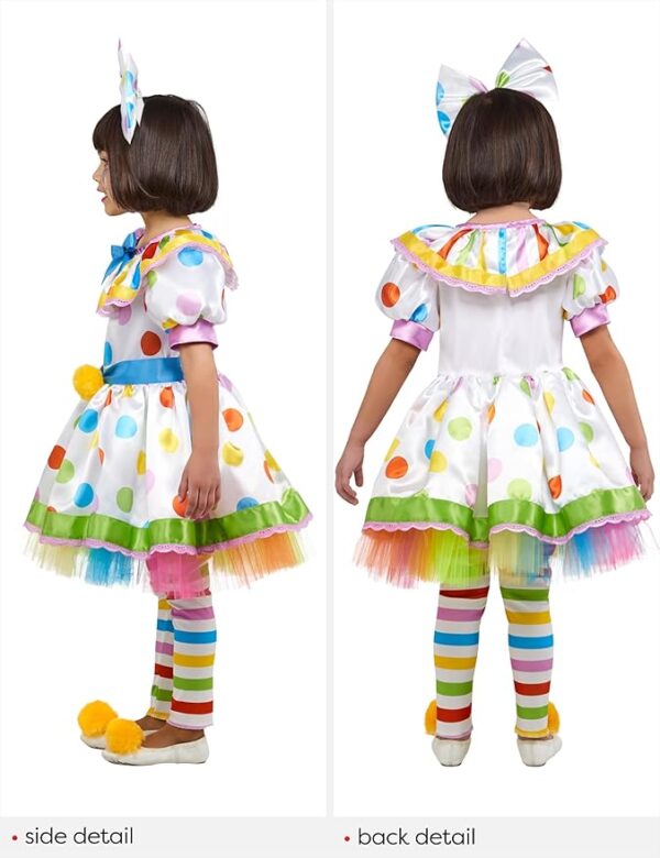 little clown girl costume side and back view