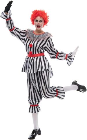 women creepy clown costume