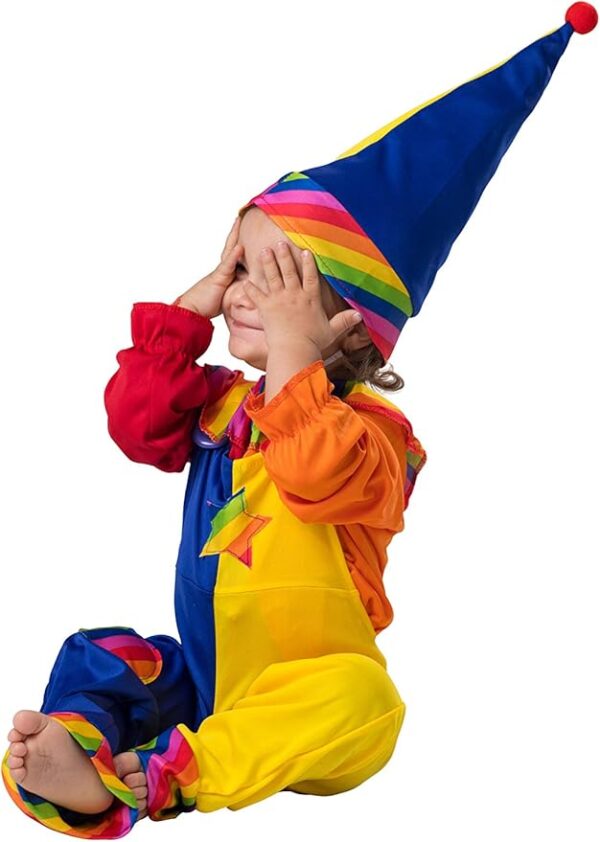 Dress Up America kids clown costume sitting