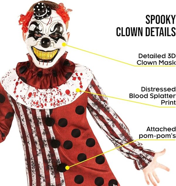 creepy killer clown costume details