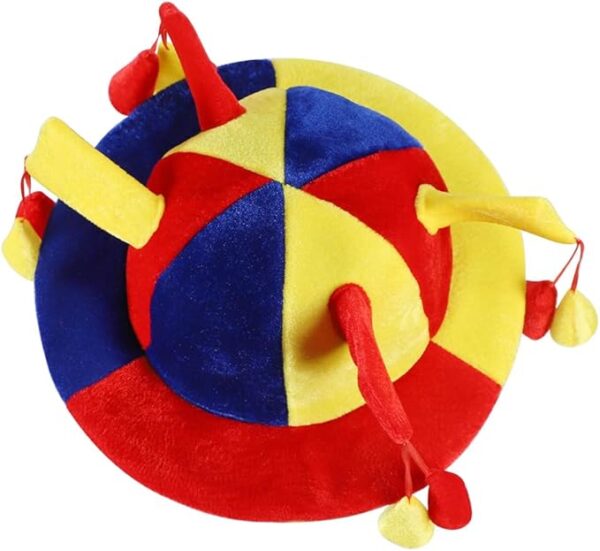 funny jester clown hat top view