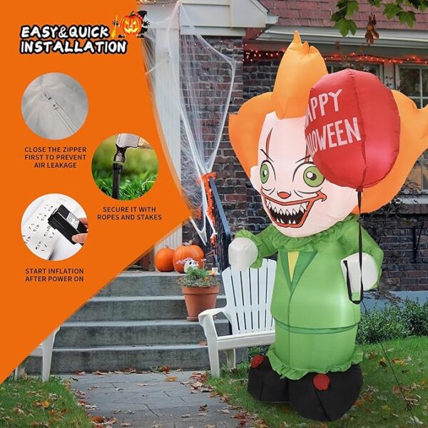 halloween inflatable clown installation