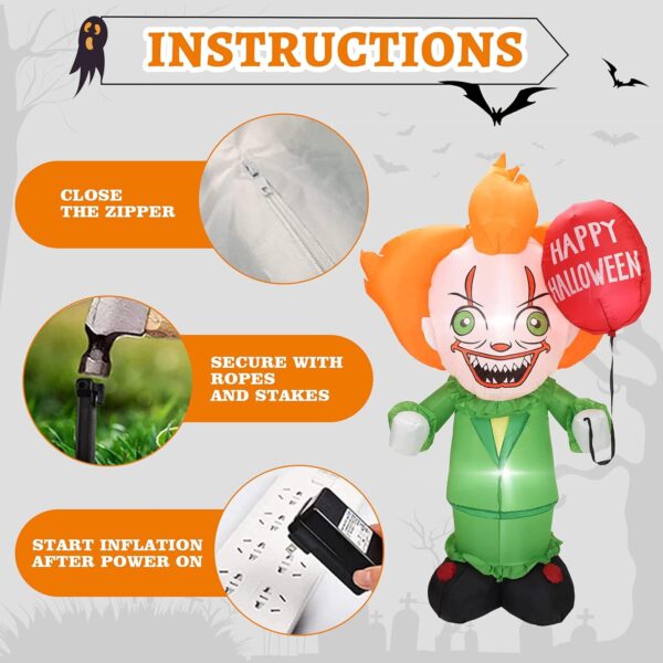 halloween inflatable clown instructions