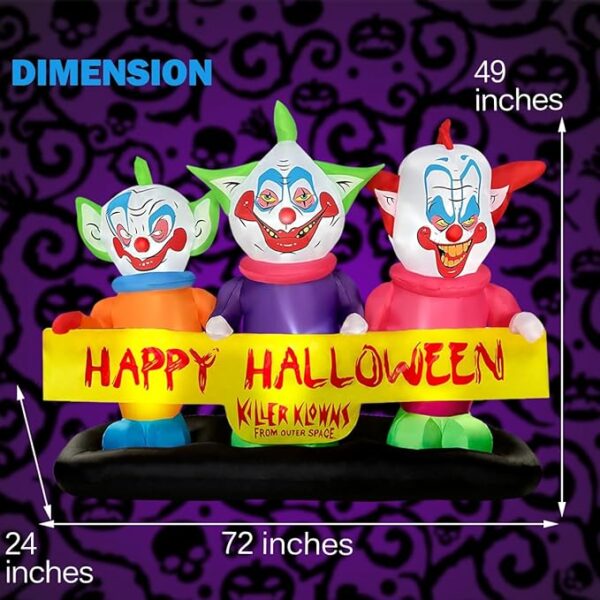 inflatable three killer clown dimensions