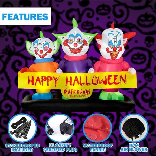 inflatable three killer clown features