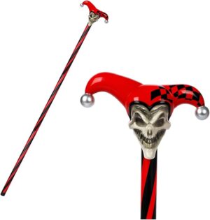 jester skull cane