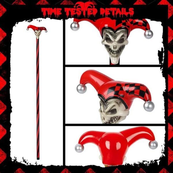 jester skull cane details