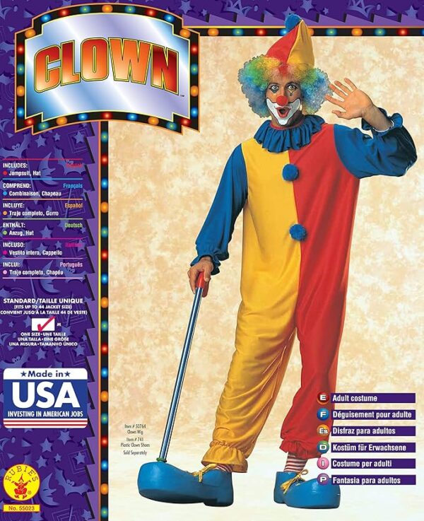 classic clown costume packaging