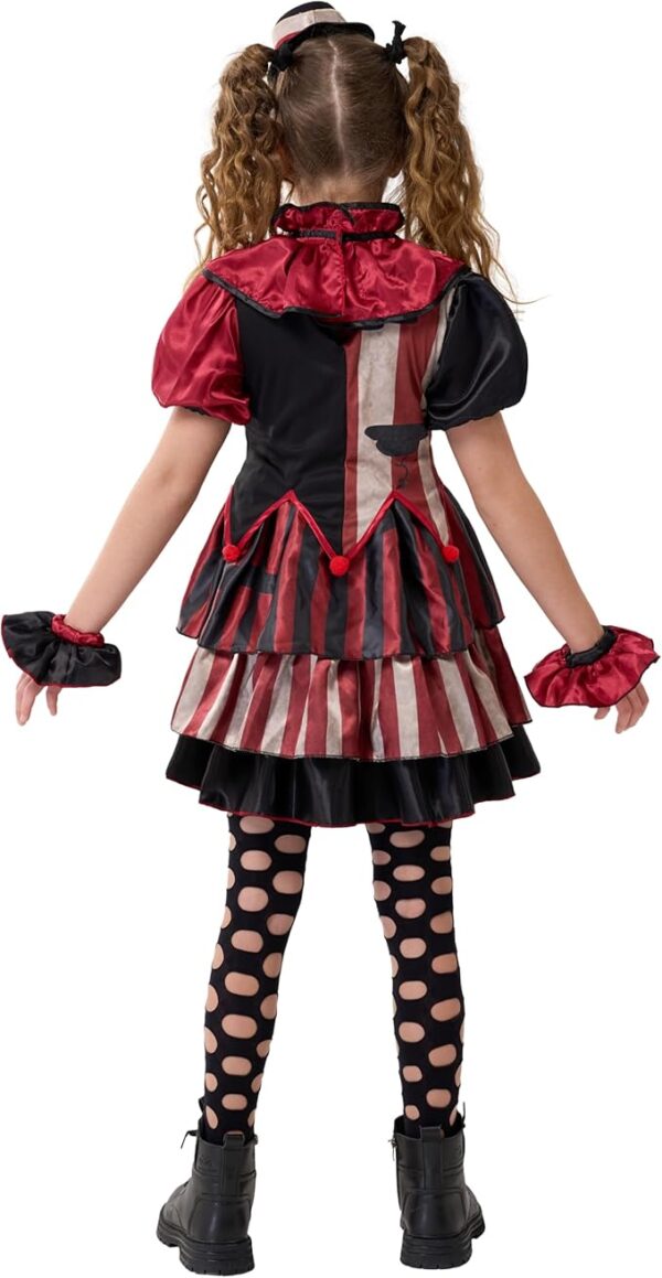 girl scary clown costume back view