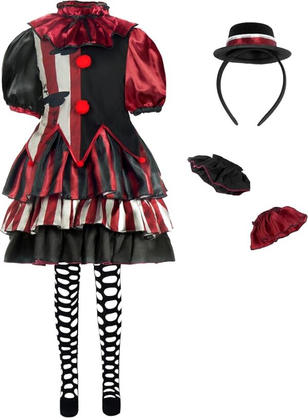 girl scary clown costume inclusions