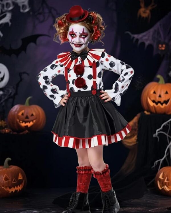 scary clown costume for girl front view