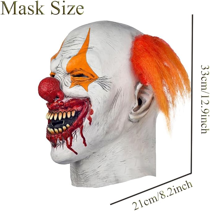 creepy clown mask size