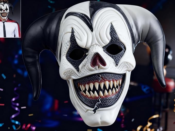 evil clown mask front view