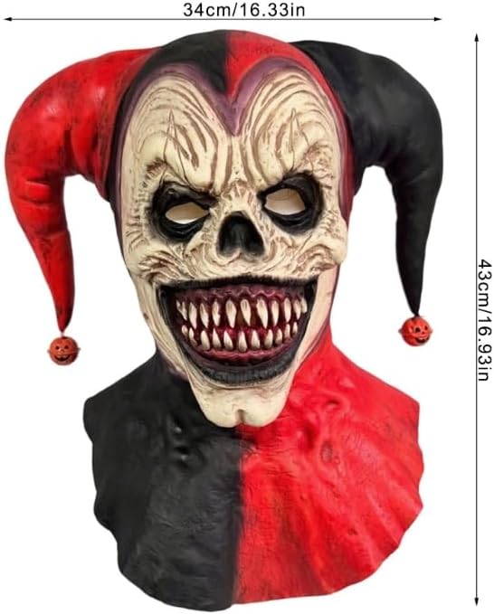 evil clown mask measurement