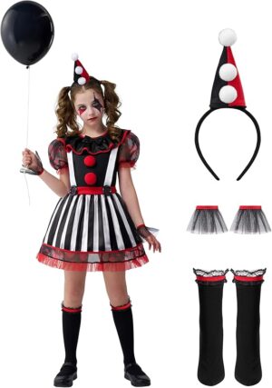 evil girl clown costume
