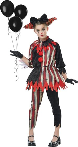 girl's dark circus clown costume