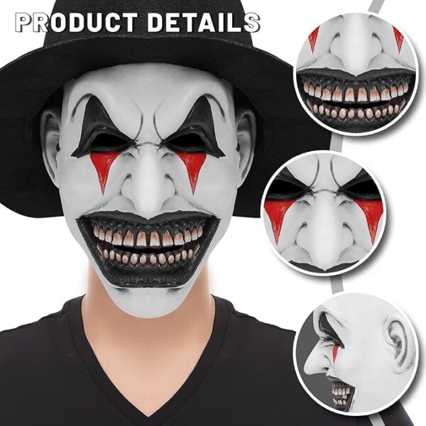 halloween clown mask details