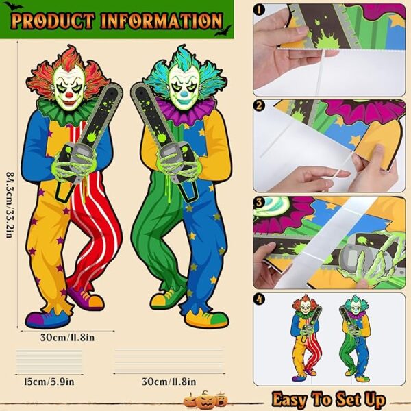 halloween yard clown sign details