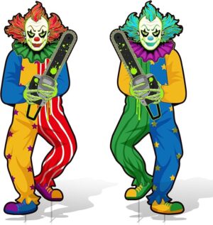 halloween yard clown signs