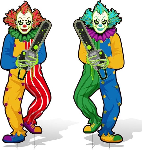 halloween yard clown signs
