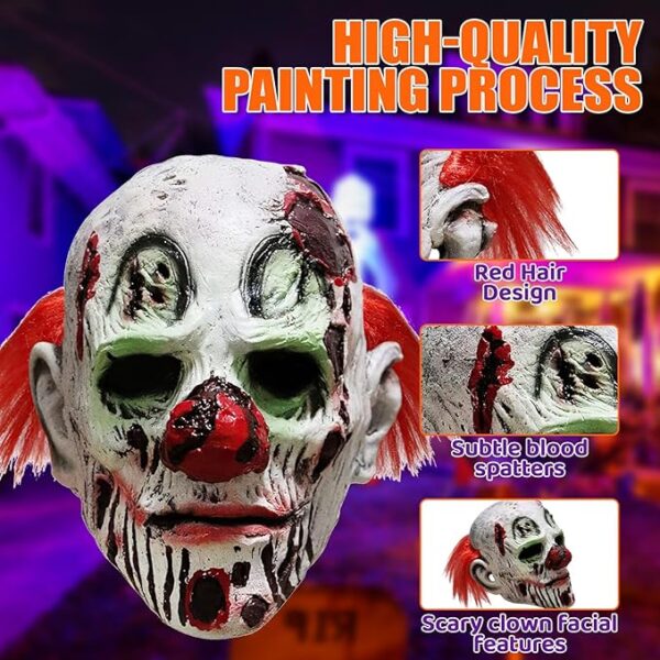horror clown mask details