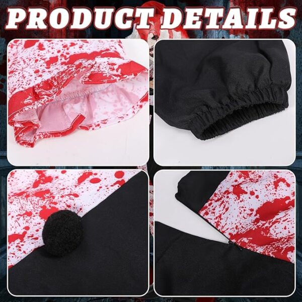 scary art clown costume set details