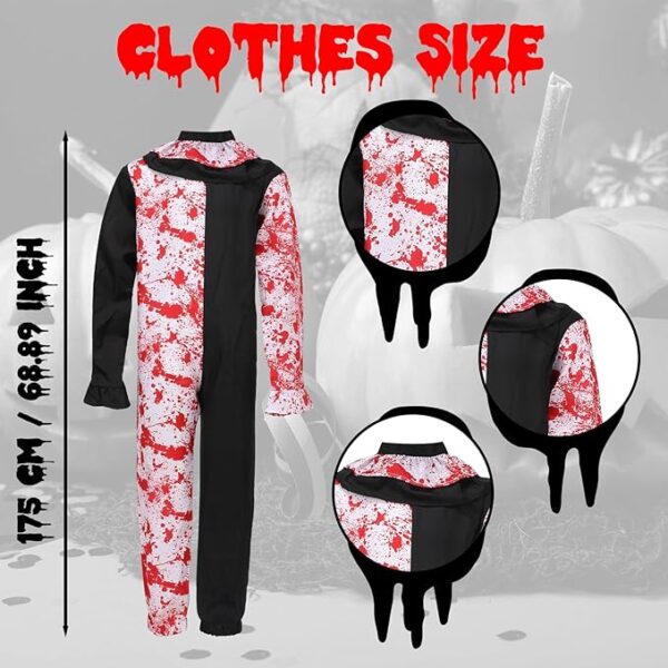 scary art clown costume set size