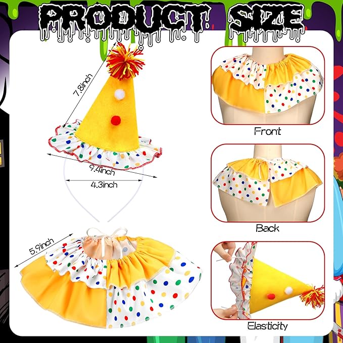 clown hat and collar size