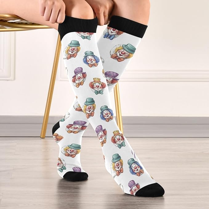 clown pattern socks when worn