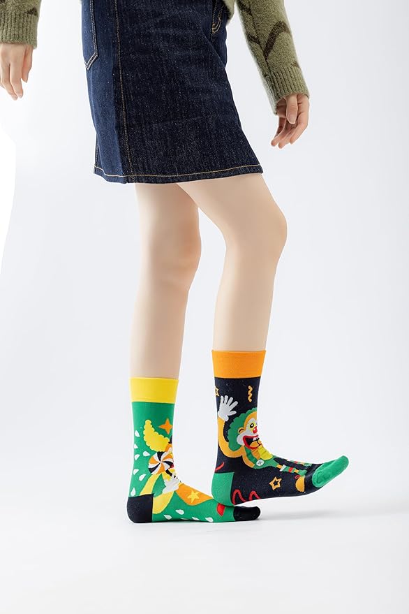 novelty clown socks side view
