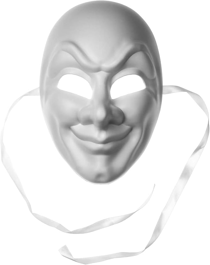 white jester joker mask front view