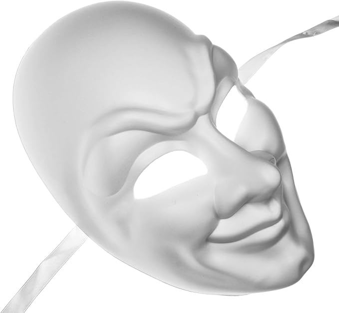 white jester joker mask side view