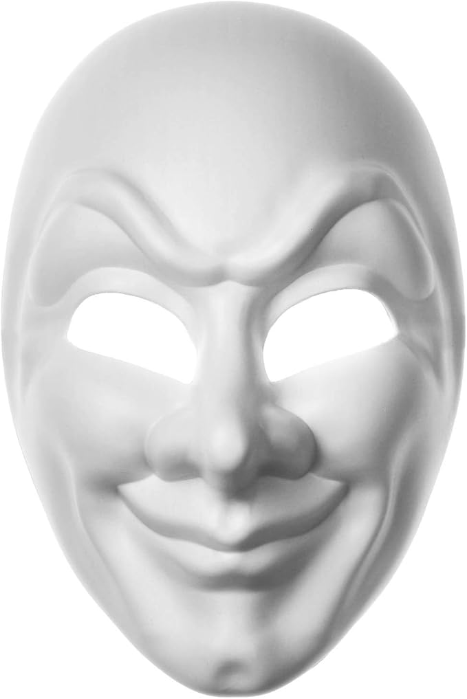 white jester joker mask