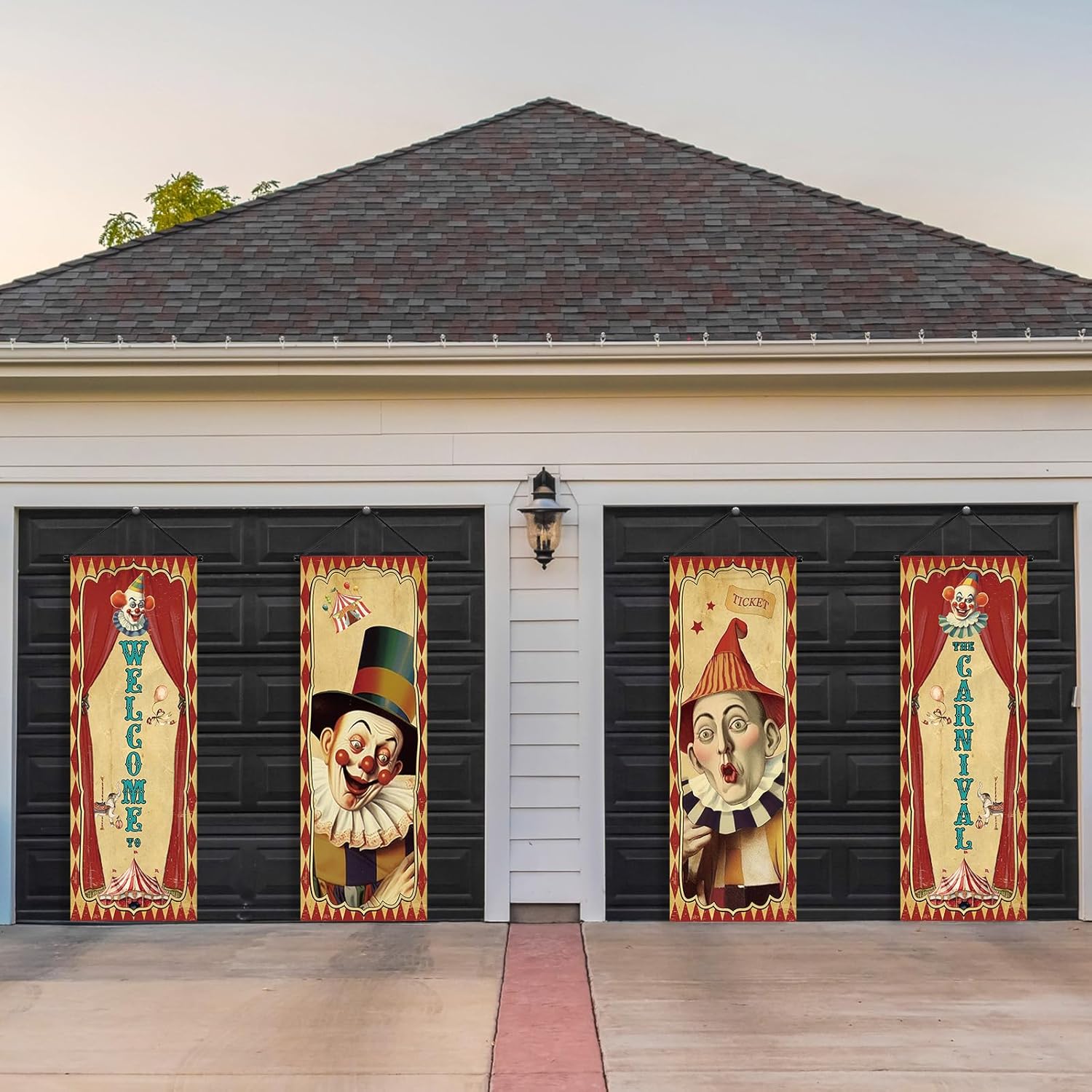clown porch banner decoration