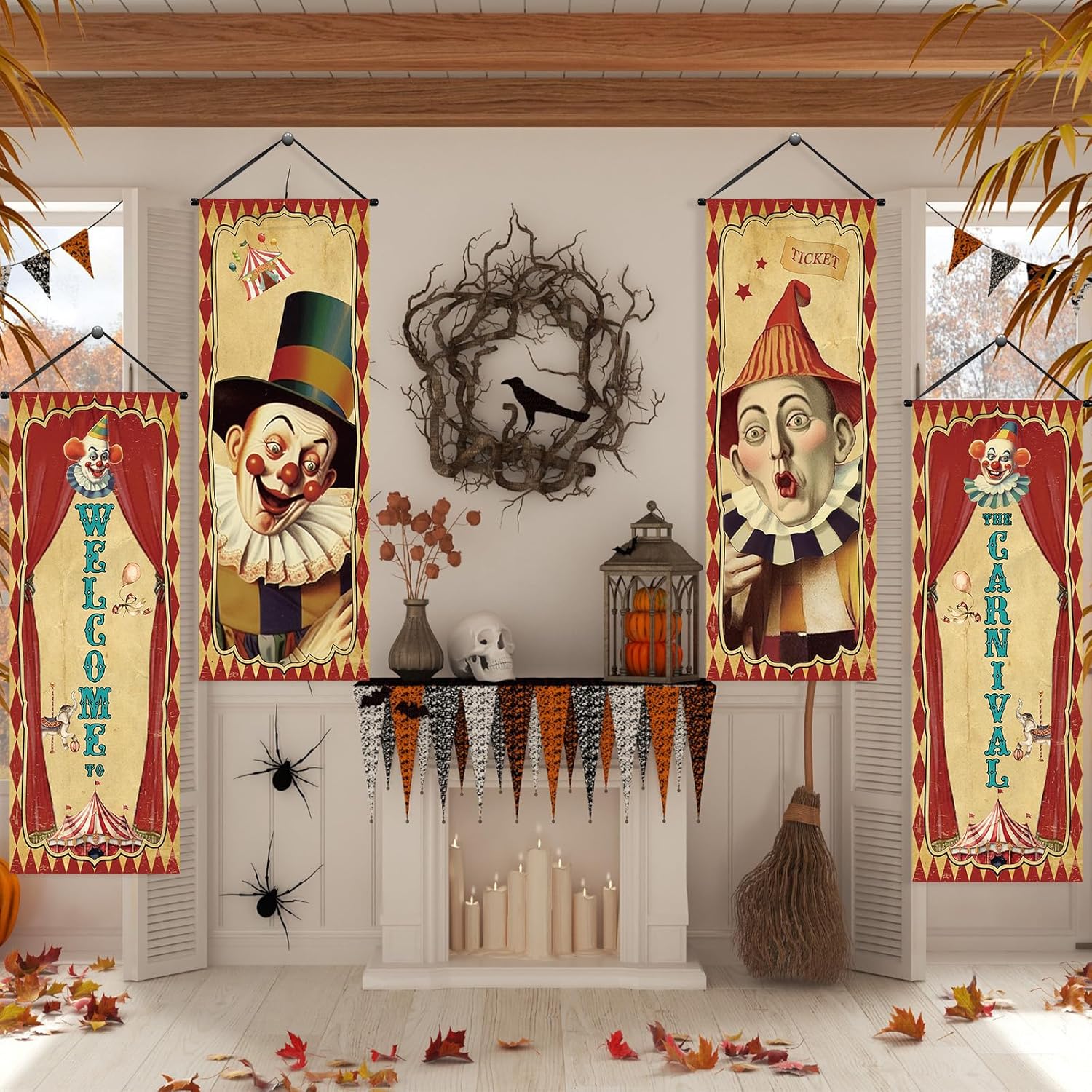 clown porch banner indoor