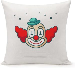 cute clown head throw pillow case